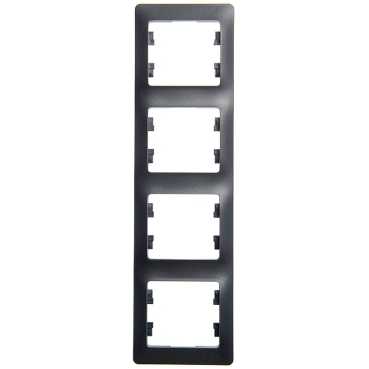 Рамка 4-ая вертикальная Systeme Electric Glossa Антрацит GSL000708