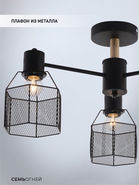 Люстра на штанге Seven Fires Lauri SF3388/3C-BK-WD