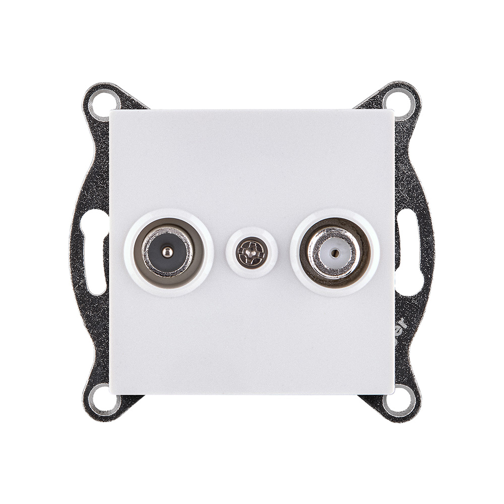 Розетка двойная TV (мама) + спутниковая SAT, белый Kollinger REA-035WH для Aspekt, Eleganz, Reflex