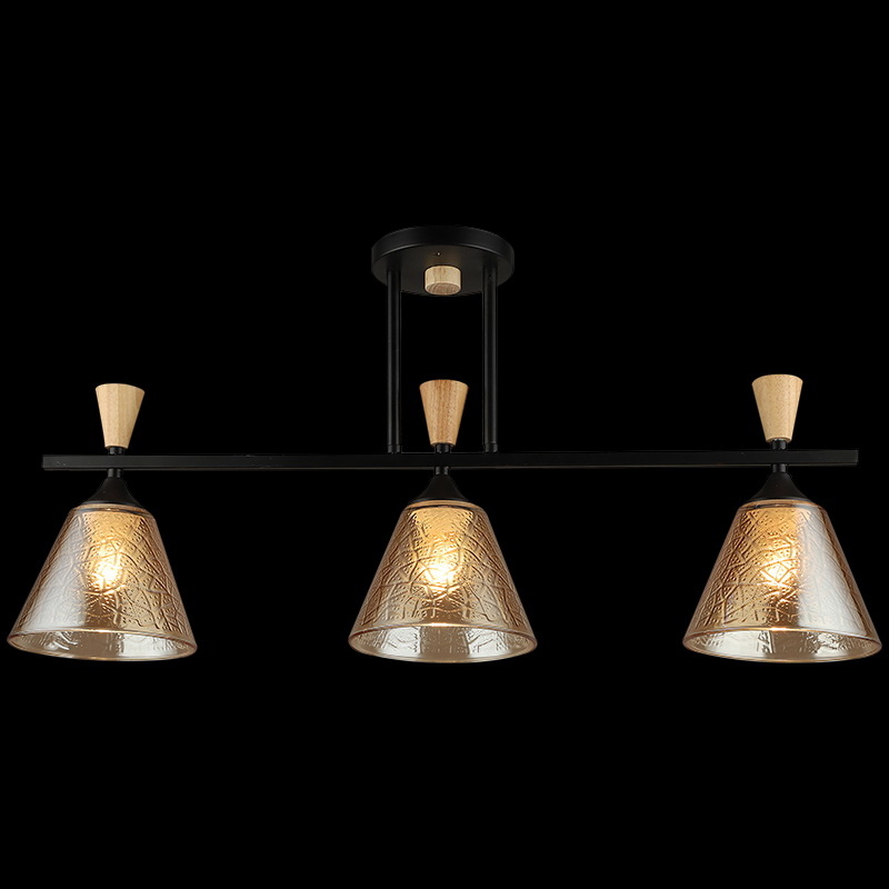 Люстра на штанге Reluce 04864-0.3-03 BK+WOOD