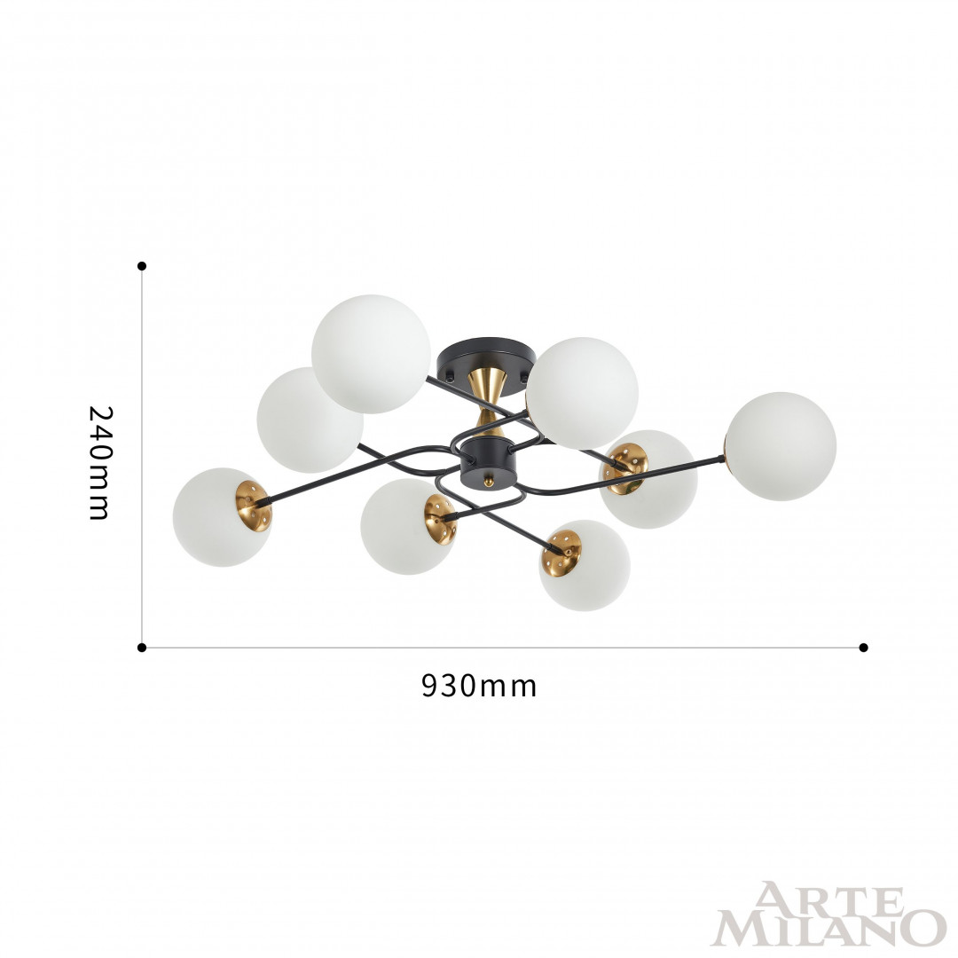 Потолочная люстра Arte Milano Neapolis 276808/8 BK/GD