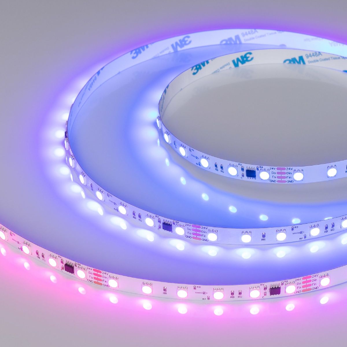 Светодиодная лента Arlight SPI-B60-10mm 24V RGB-PX6-BPT (12 W/m, IP20, 5060, 5m) 039180