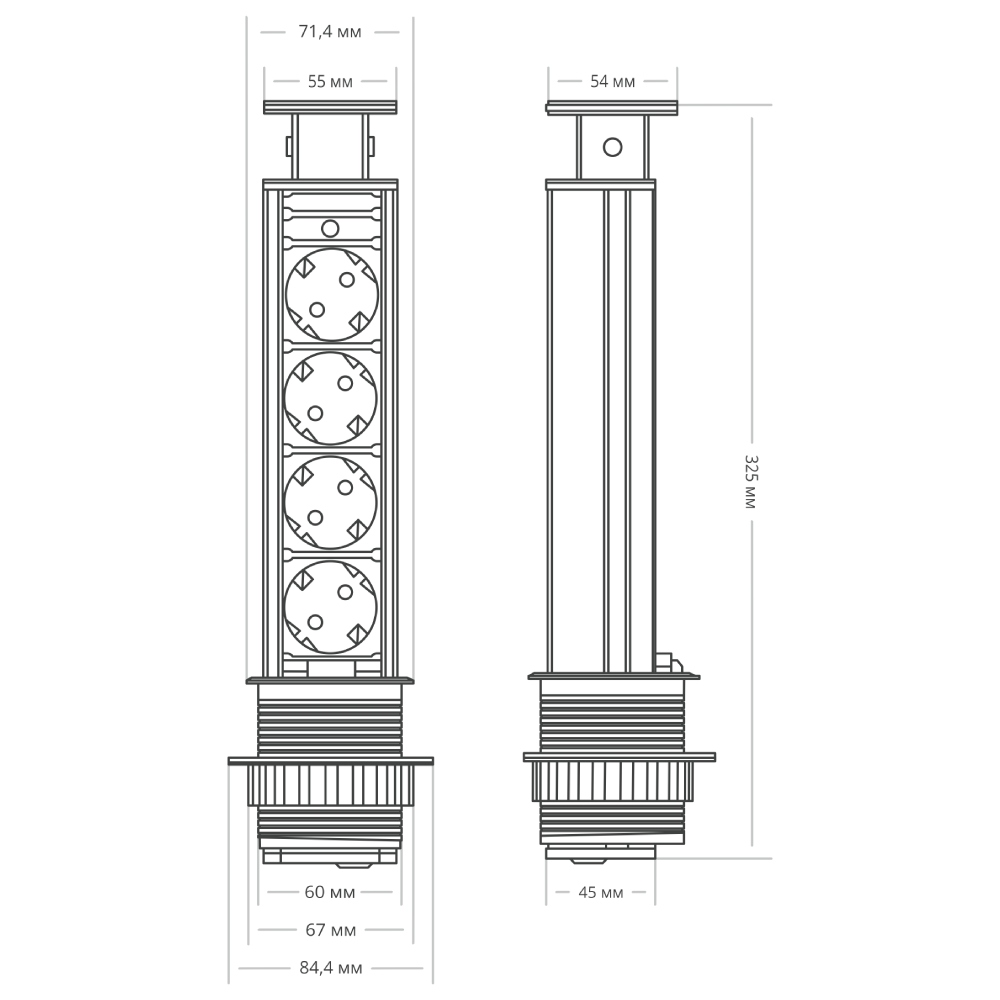 Блок розеток 105S Mebax 00-00001169