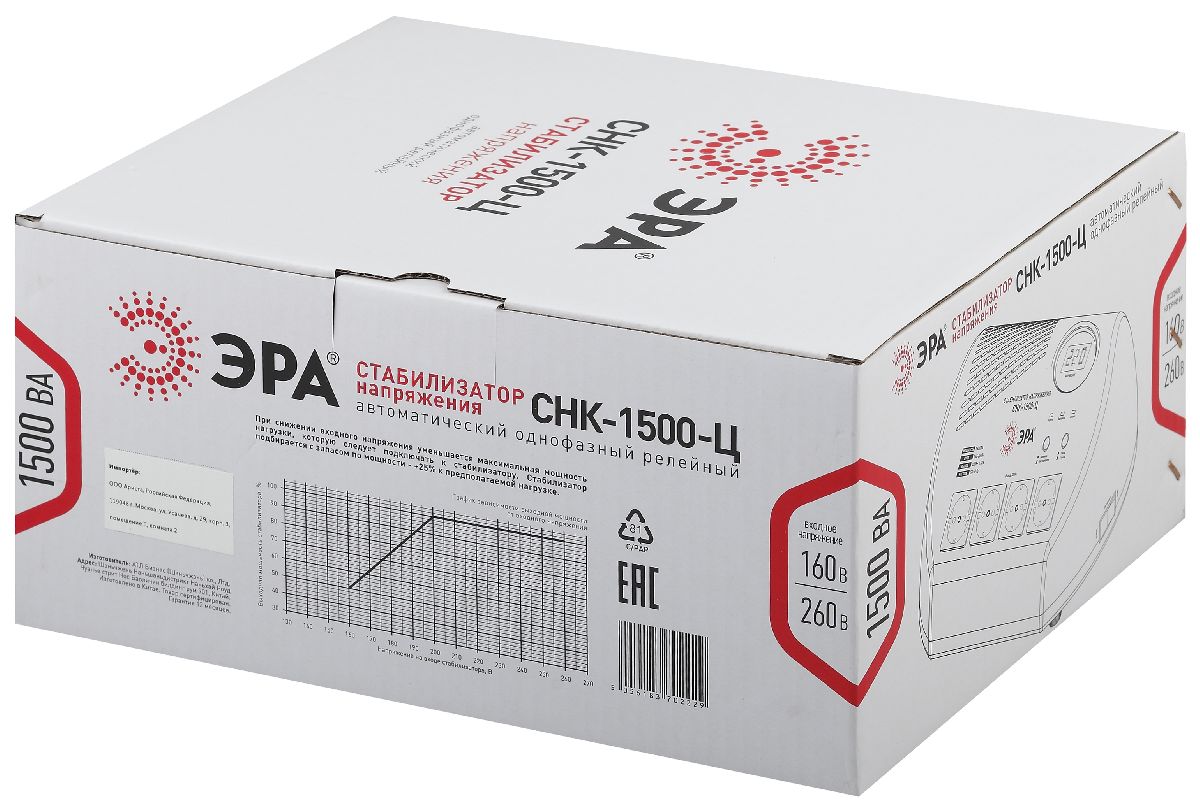 Стабилизатор Эра СНК-1500-Ц Б0031073