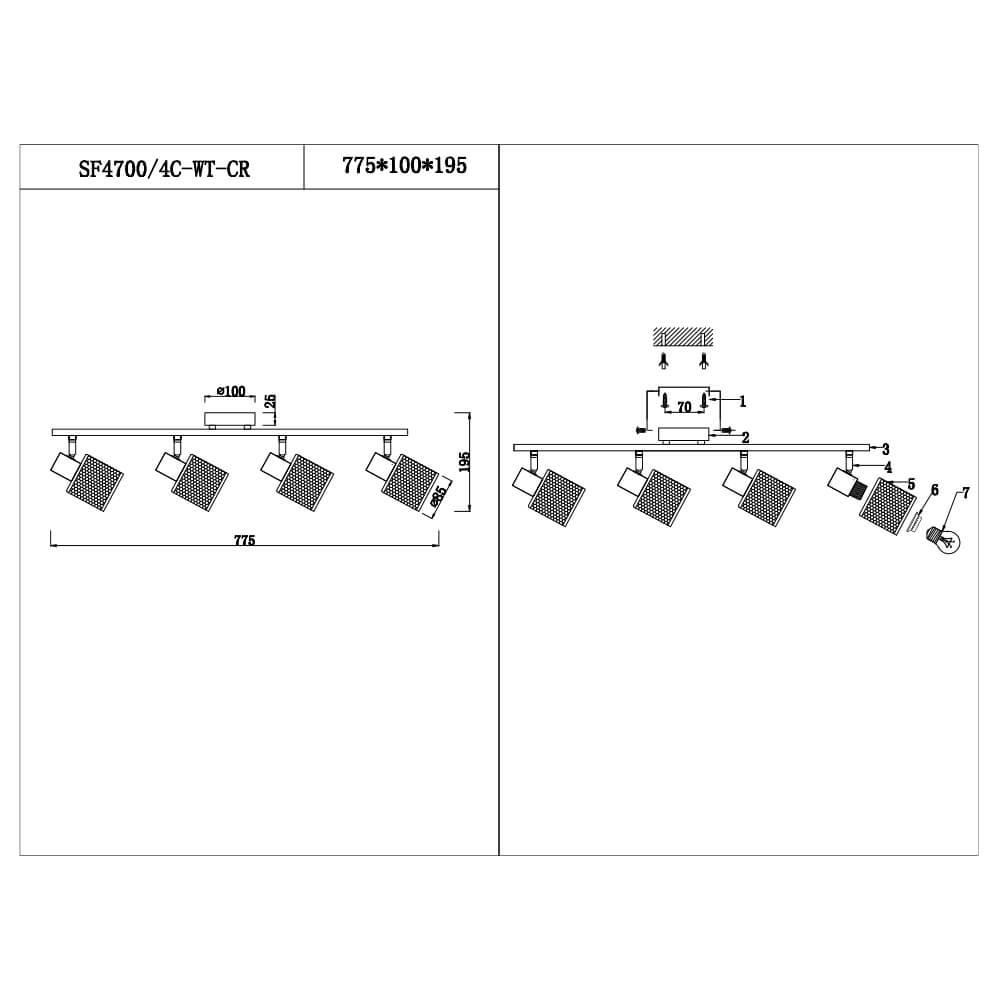 Спот Seven Fires Nancy SF4700/4C-WT-CR