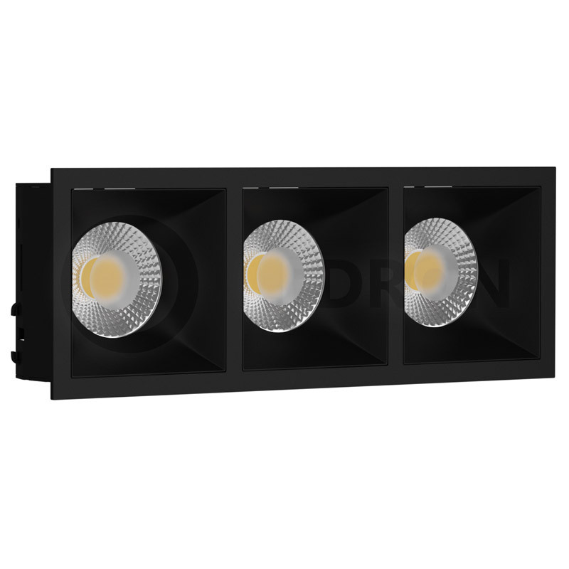 Встраиваемый светильник LeDron RISE KIT 3 Black 00000014656