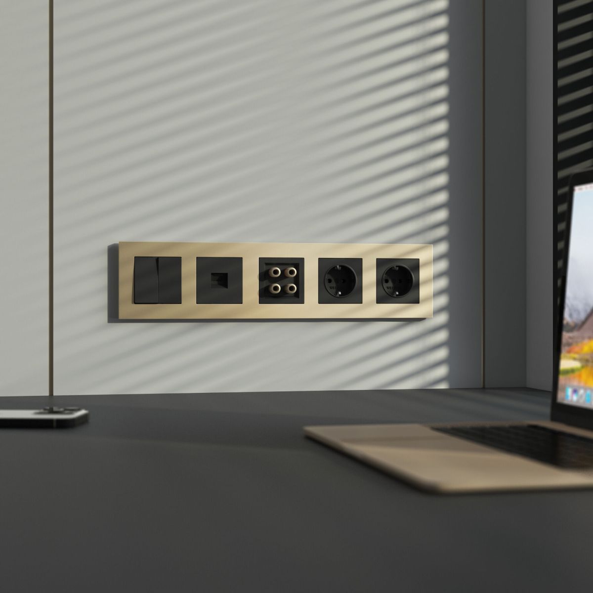 Рамка на 5 постов Werkel Slab (шампань софт) W0052911 4690389218460 a071629