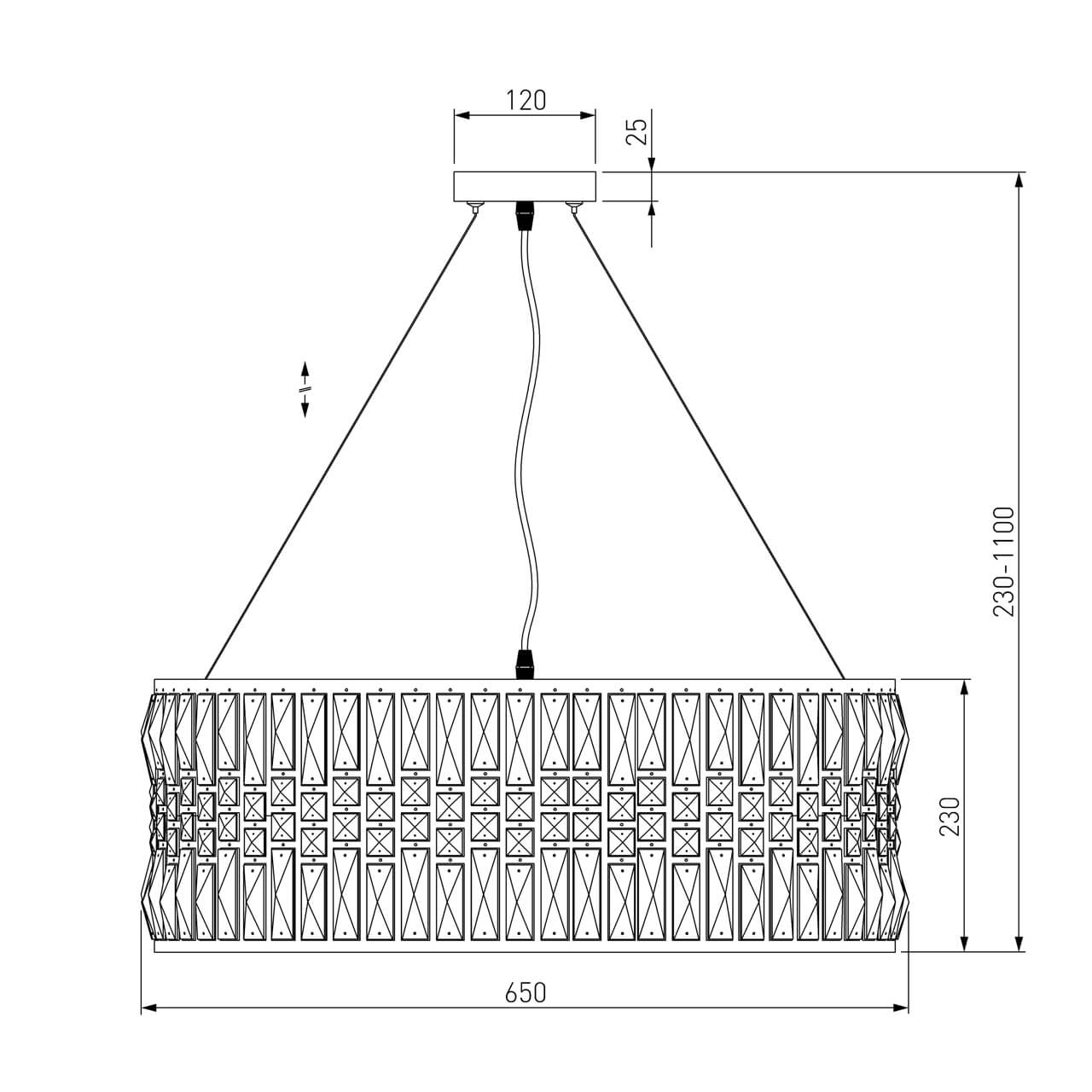 Подвесная люстра Eurosvet Lory 10125/8 золото/прозрачный хрусталь Strotskis Smart (10116/8)