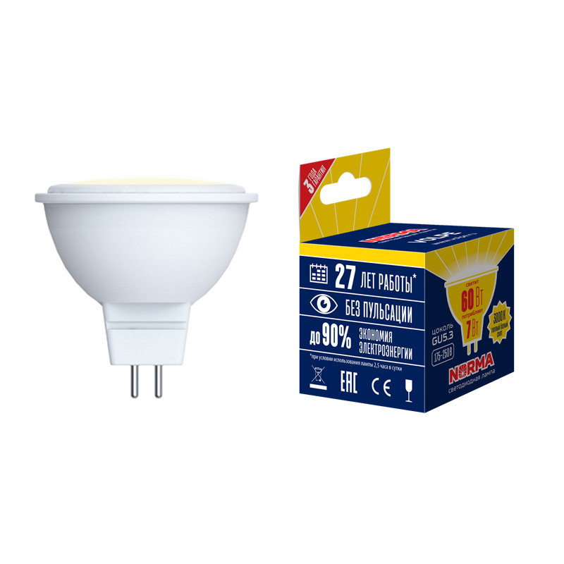Лампа светодиодная (UL-00003843) Volpe GU5.3 10W 3000K матовая LED-JCDR-10W/WW/GU5.3/NR