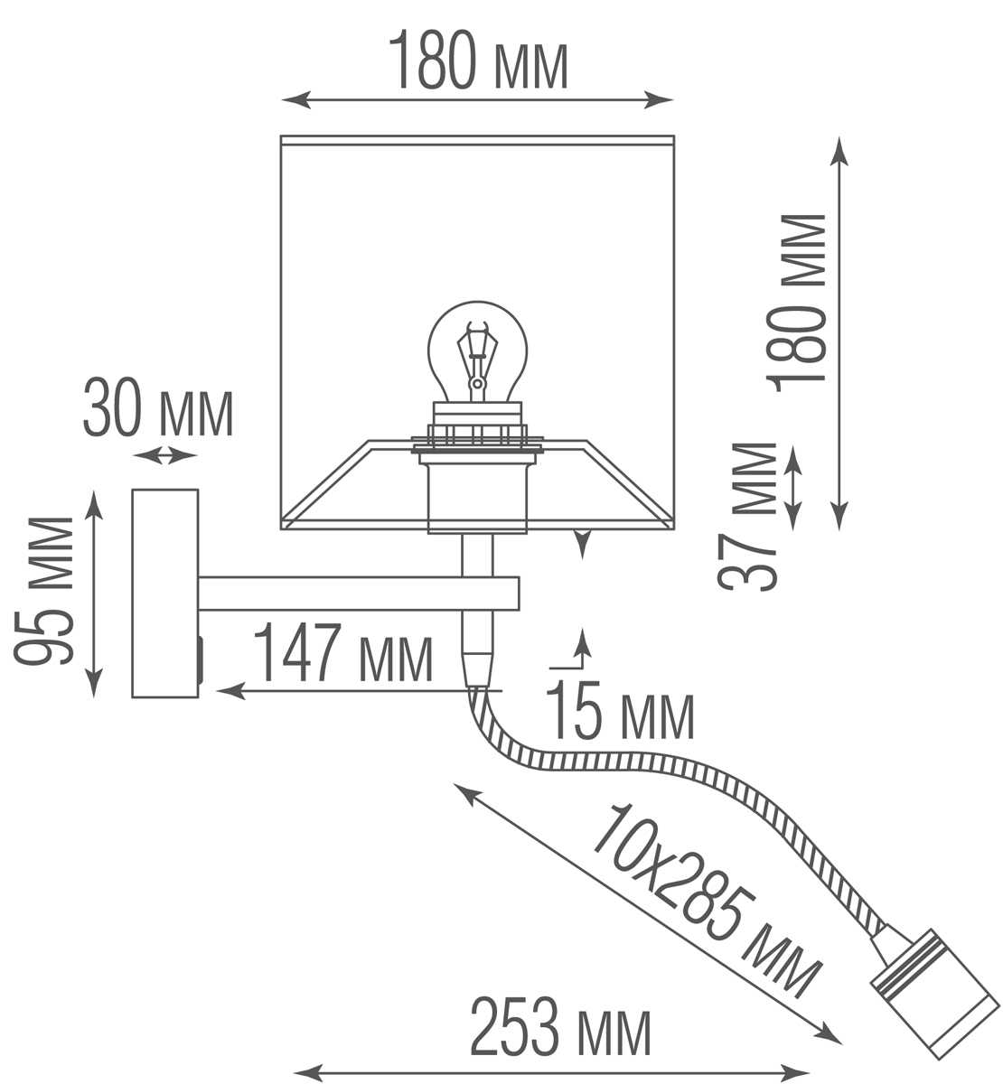 Бра Donolux Prague W111048.2 SCB