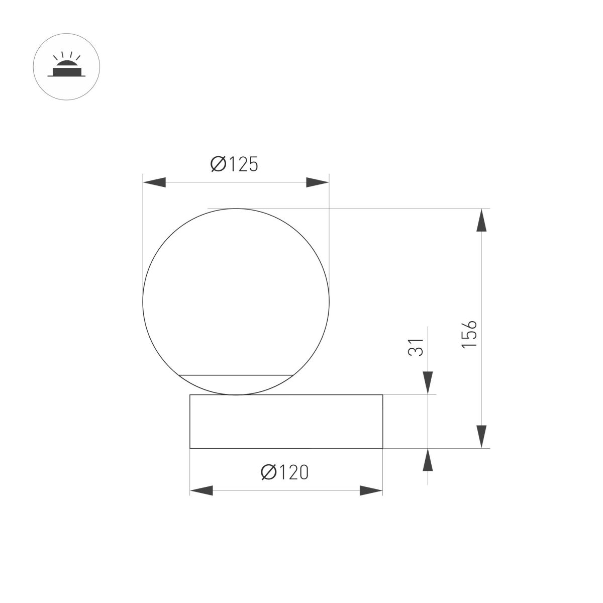 Настольная лампа Arlight SP-ORNELLA-TAB-L150-R125-6W Warm3200-MIX (WH, 300 deg, 230V, TOUCH-DIMM) (IP20 Металл) 059532