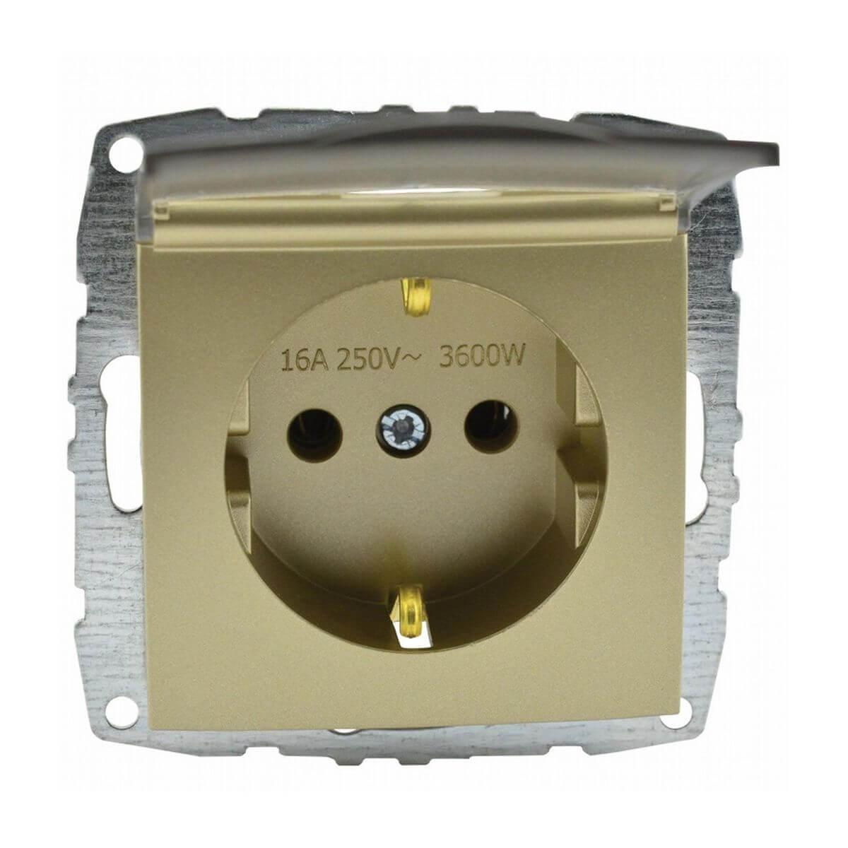 Розетка с заземлением с крышкой Mono Electric Despina-Larissa 16А 250В титан 500-002221-118