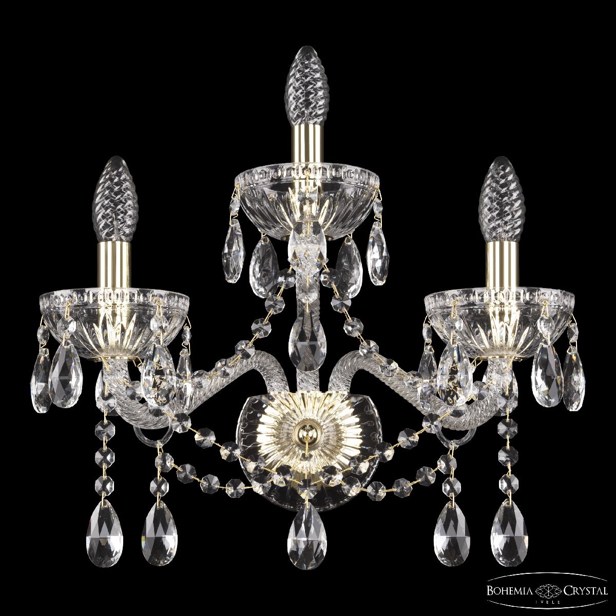 Бра Bohemia Ivele Crystal 5413B/2+1/165 G Clear/M-1G