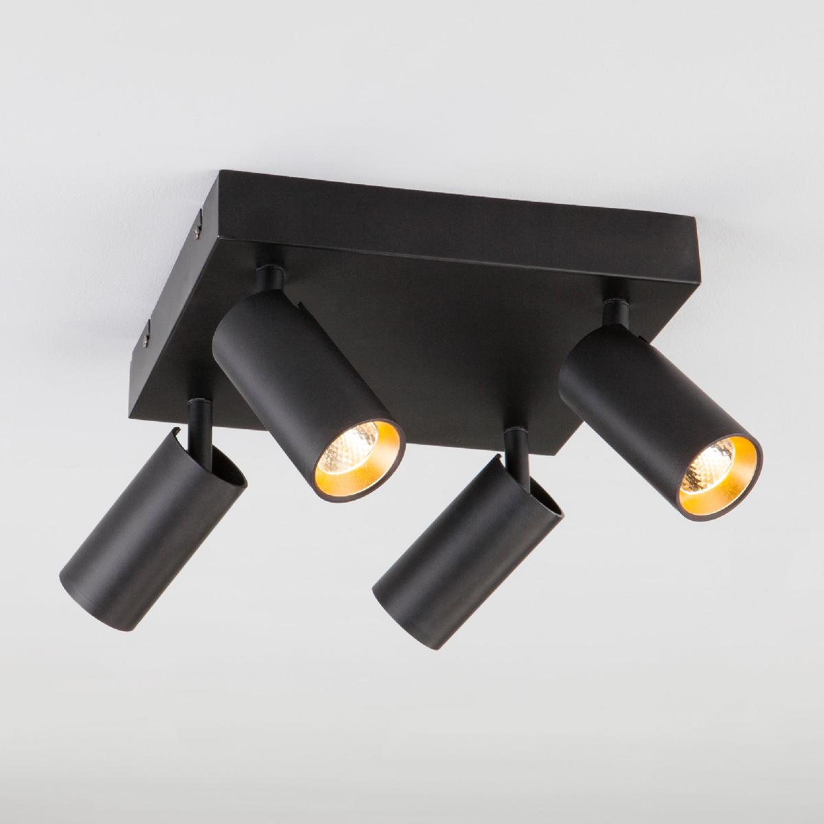 Потолочный светодиодный светильник Eurosvet Fleur 20066/4 черный/золото