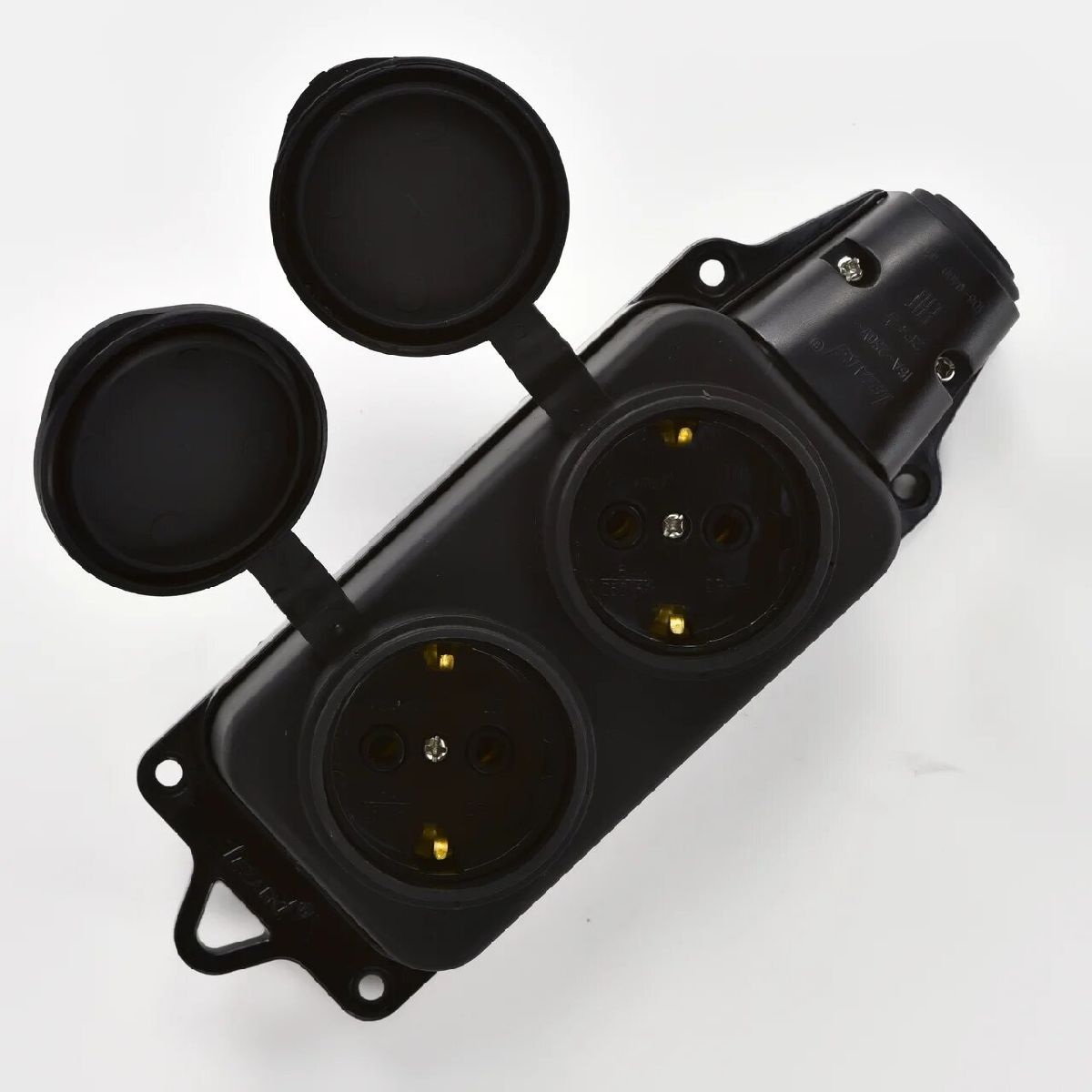 Розетка наружная двойная с заглушками Lezard Каучук 106-0400-0110/110