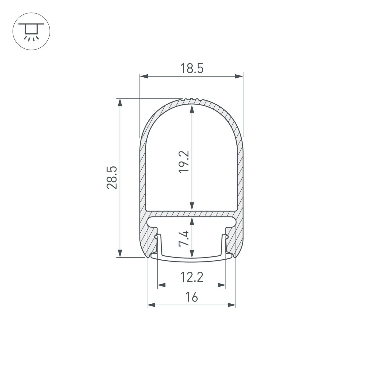 Профиль Arlight WARDROBE-1930-2000 ANOD 053565