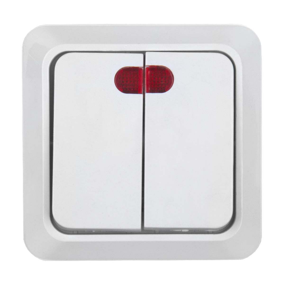 Выключатель 2-клавишный с подсветкой General Альфа 477003