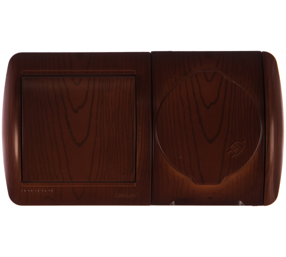 Выключатель и розетка с/з с крышкой Lezard Nata 710-0600-170