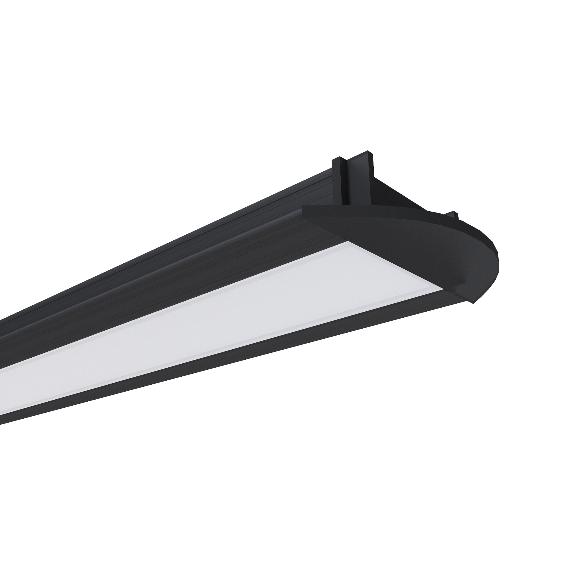 Профиль встраиваемый Apeyron ширина ленты до 10мм (рассеиватель, заглушки - 2шт) 08-02-ЧБ