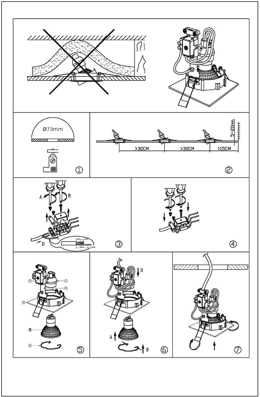 Точечный светильник на кухню Lucide Focus 11002/15/03