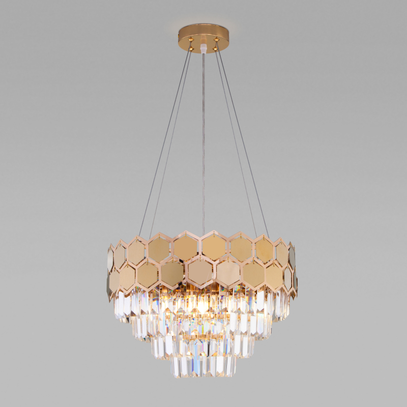 Подвесная люстра Eurosvet Ariana 10113/5 золото/прозрачный хрусталь Strotskis