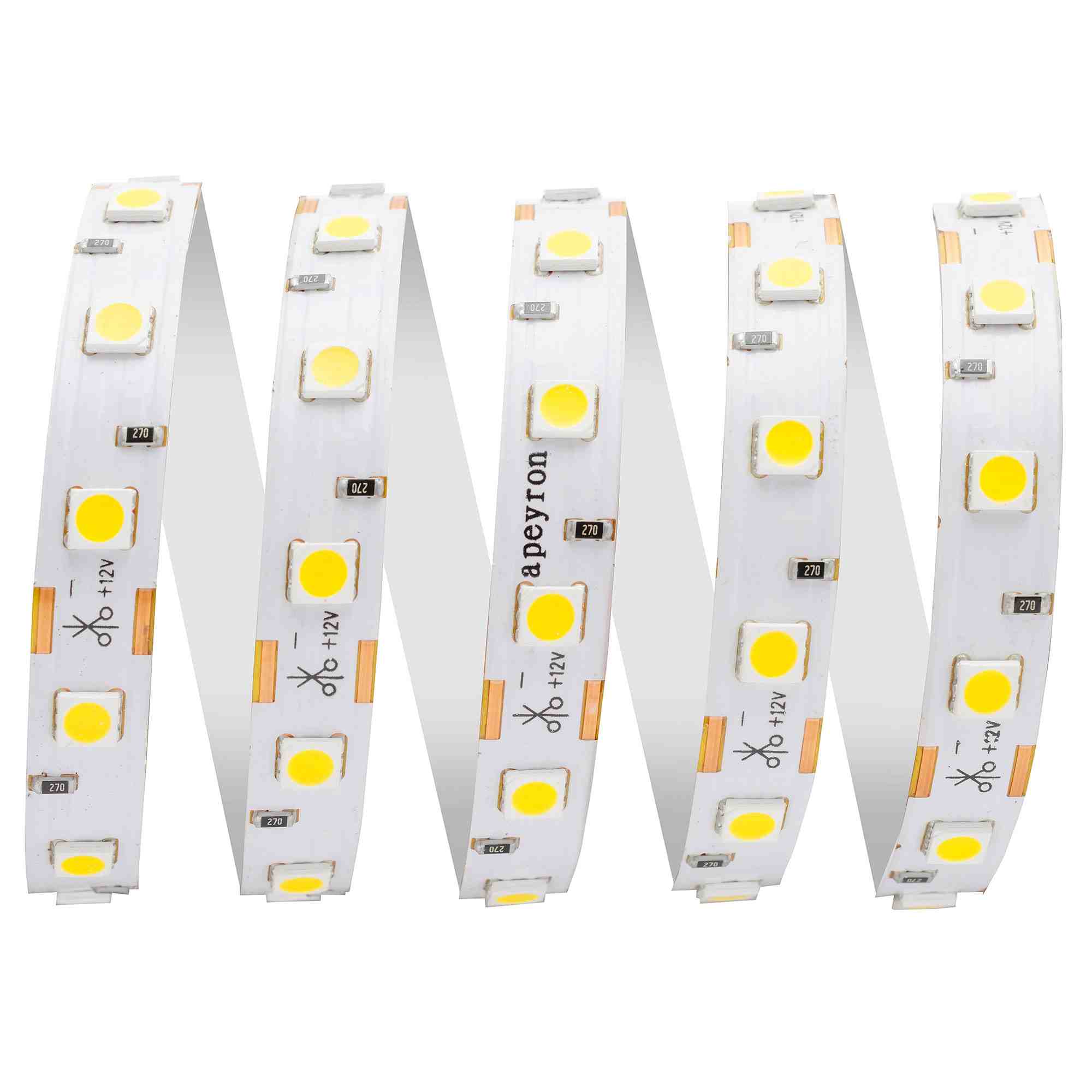 Светодиодная лента Apeyron 12В СТ 14,4Вт/м smd5050 60д/м IP67 (НАНО) 700Лм/м 5м 3000К 00-74