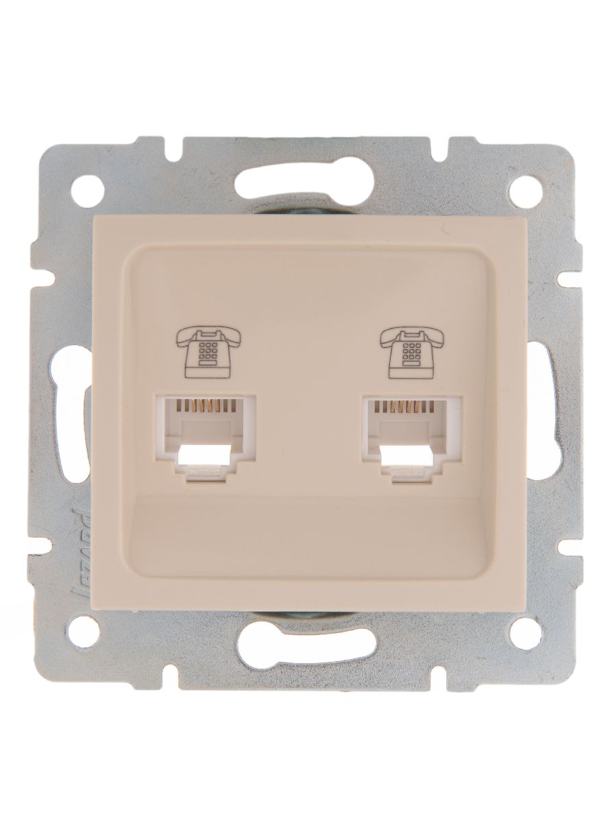 Розетка телефонная двойная евро Lezard Karina 707-0388-138