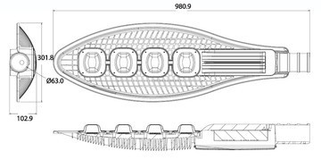 Уличный светодиодный светильник Horoz Broadway-200 серый 074-004-0200 HRZ00001074