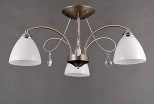 Люстра на штанге Elvan LU-38381/3-E14-Si+Wh