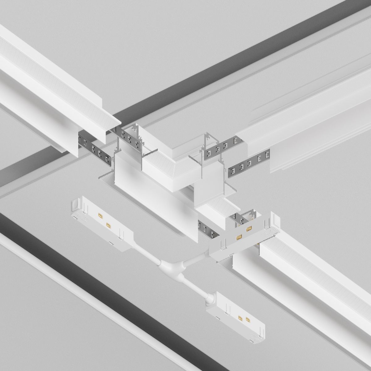 T-образный коннектор питания для магнитного шинопровода Maytoni Technical Magnetic track system Gravity TRA004CWT-22W
