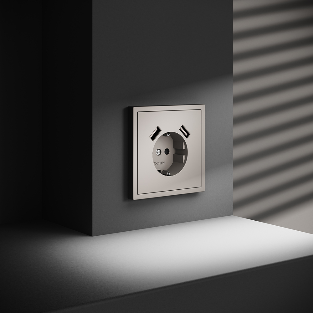 Розетка с USB, А+А Voltum S70 VLS040403 (кашемир)