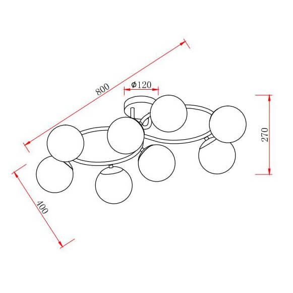 Потолочная люстра Rivoli Ago 3070-308 Б0047300