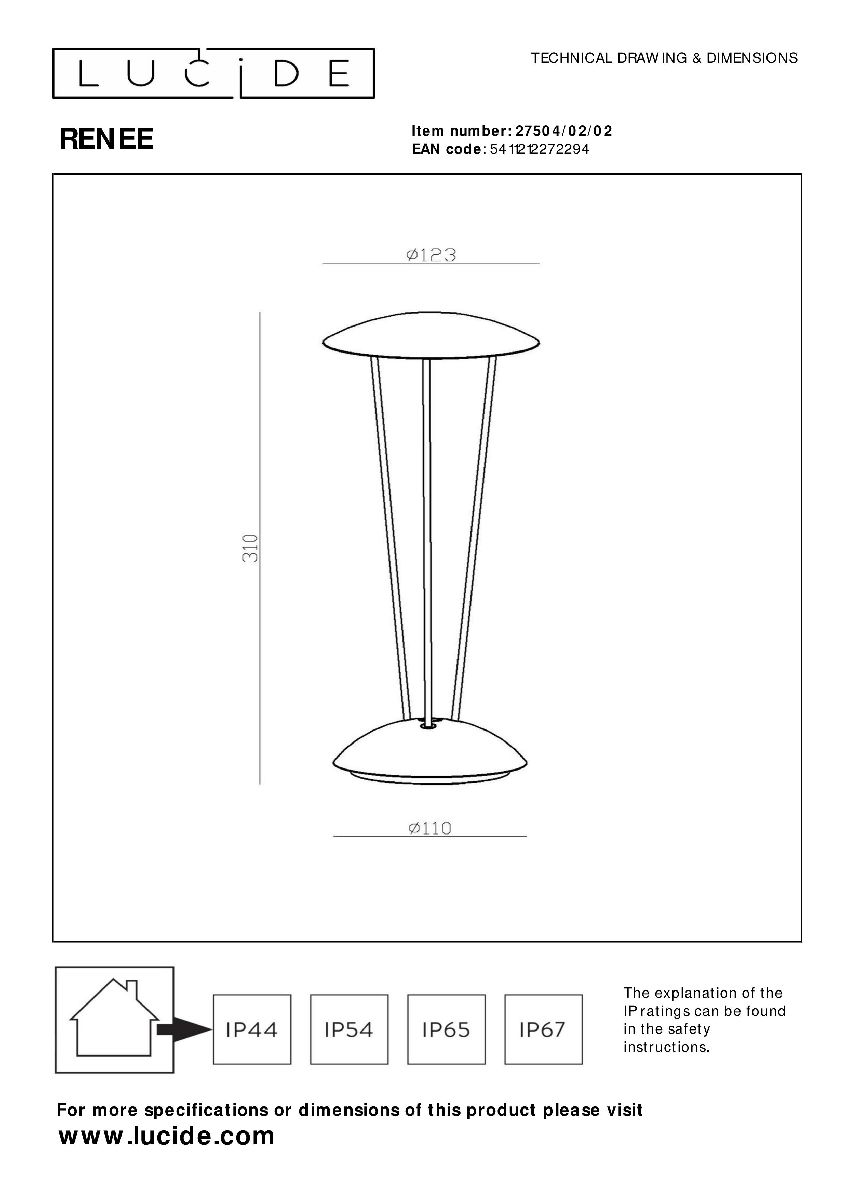 Уличный светильник Lucide Renee 27504/02/02