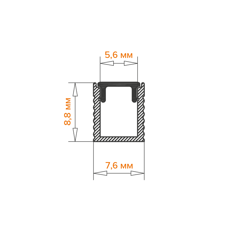 Профиль накладной Wolta WAP-S-8/9/2000-B