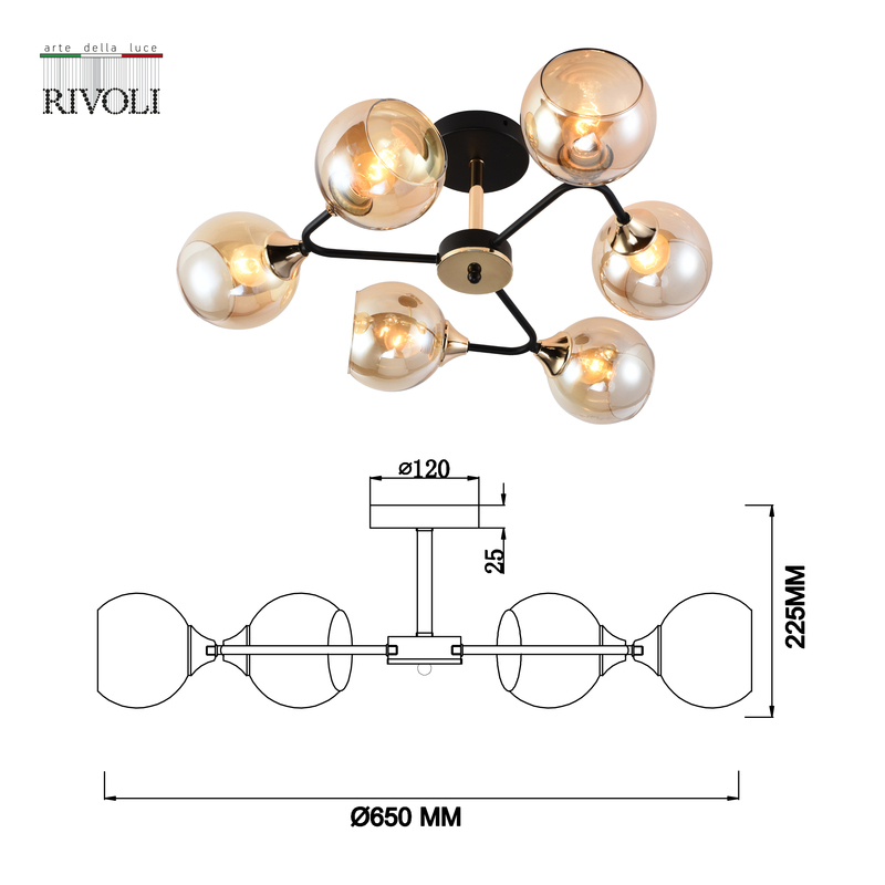 Люстра на штанге Rivoli Alison 3138-306 Б0055386