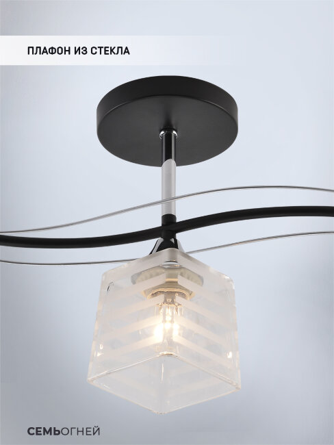 Люстра на штанге Seven Fires Aintre SF3377/3C-BK-CR-WT