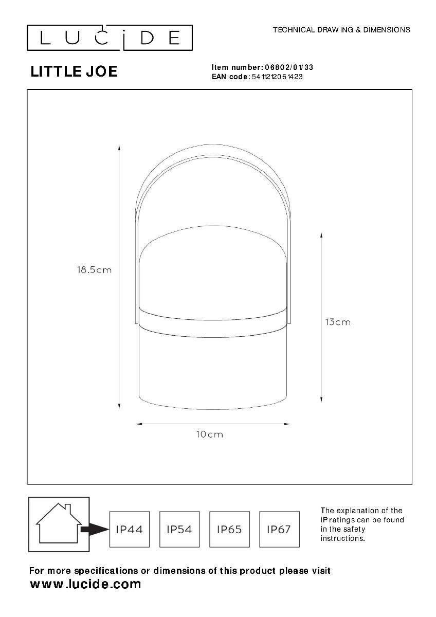 Настольная лампа Lucide Little Joe 06802/01/33