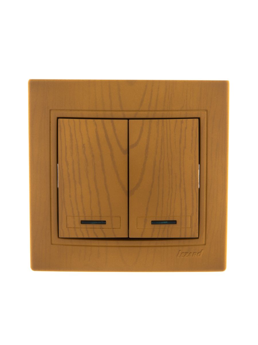 Выключатель двойной с подсветкой Lezard Mira 701-0701-112