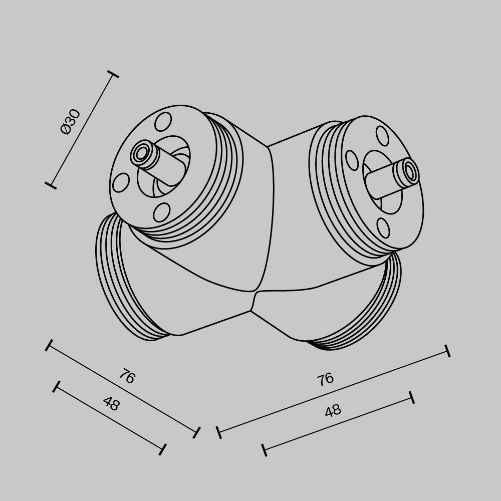 Х-образный вертикальный коннектор без ввода питания Maytoni Shelf CA017TX-B