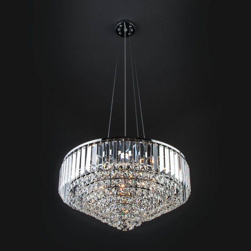 Подвесная люстра Eurosvet 10105/9 хром/прозрачный хрусталь Strotskis