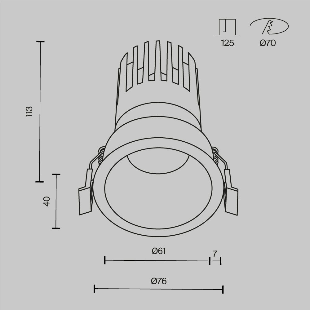 Встраиваемый светильник Maytoni Dip DL118-15W-2.7K-B