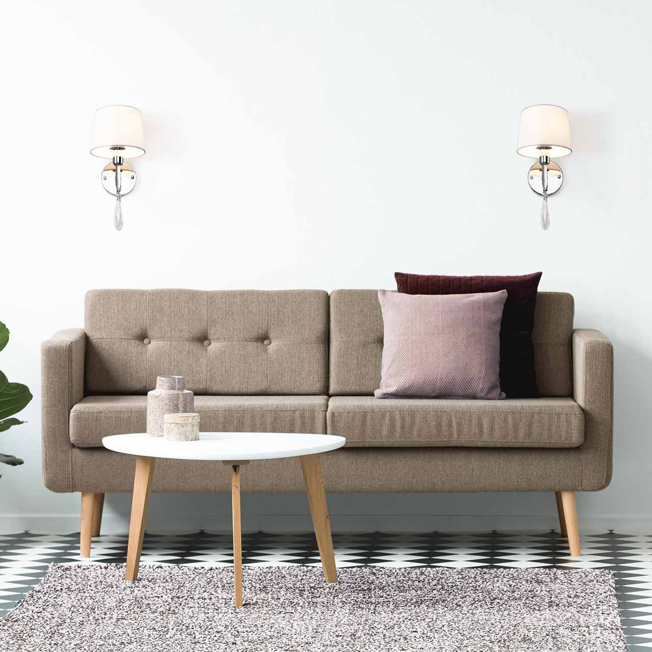 Бра Eurosvet Madera 10093/1 хром/прозрачный хрусталь Strotskis