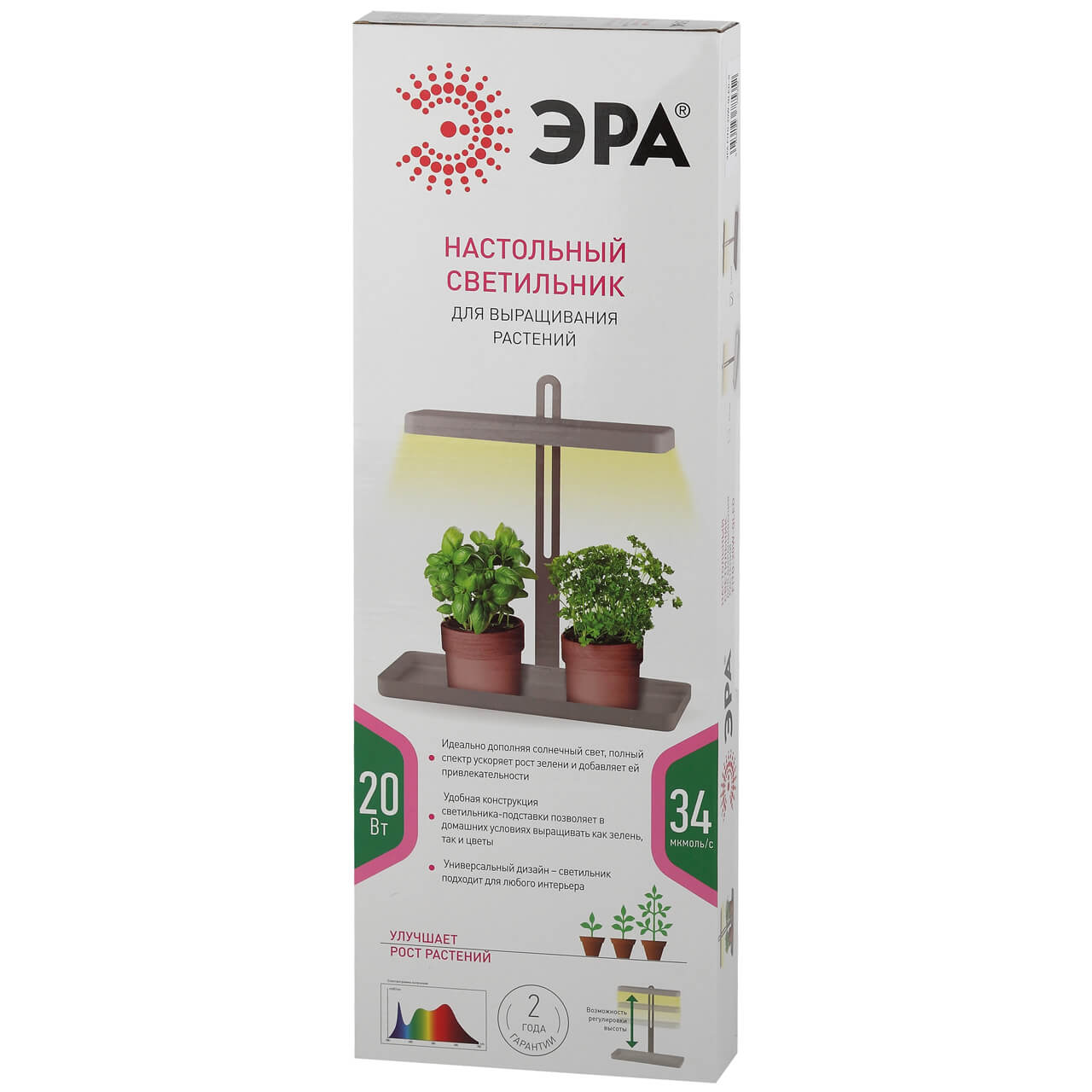 Светодиодный светильник для растений ЭРА FITO-20W-QLED-W Б0039034