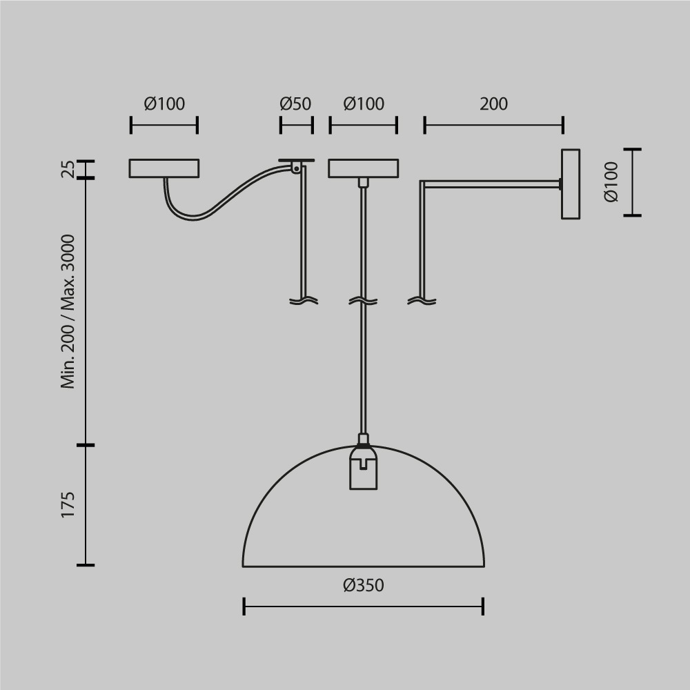Подвесной светильник Maytoni Basic colors MOD168PL-01B