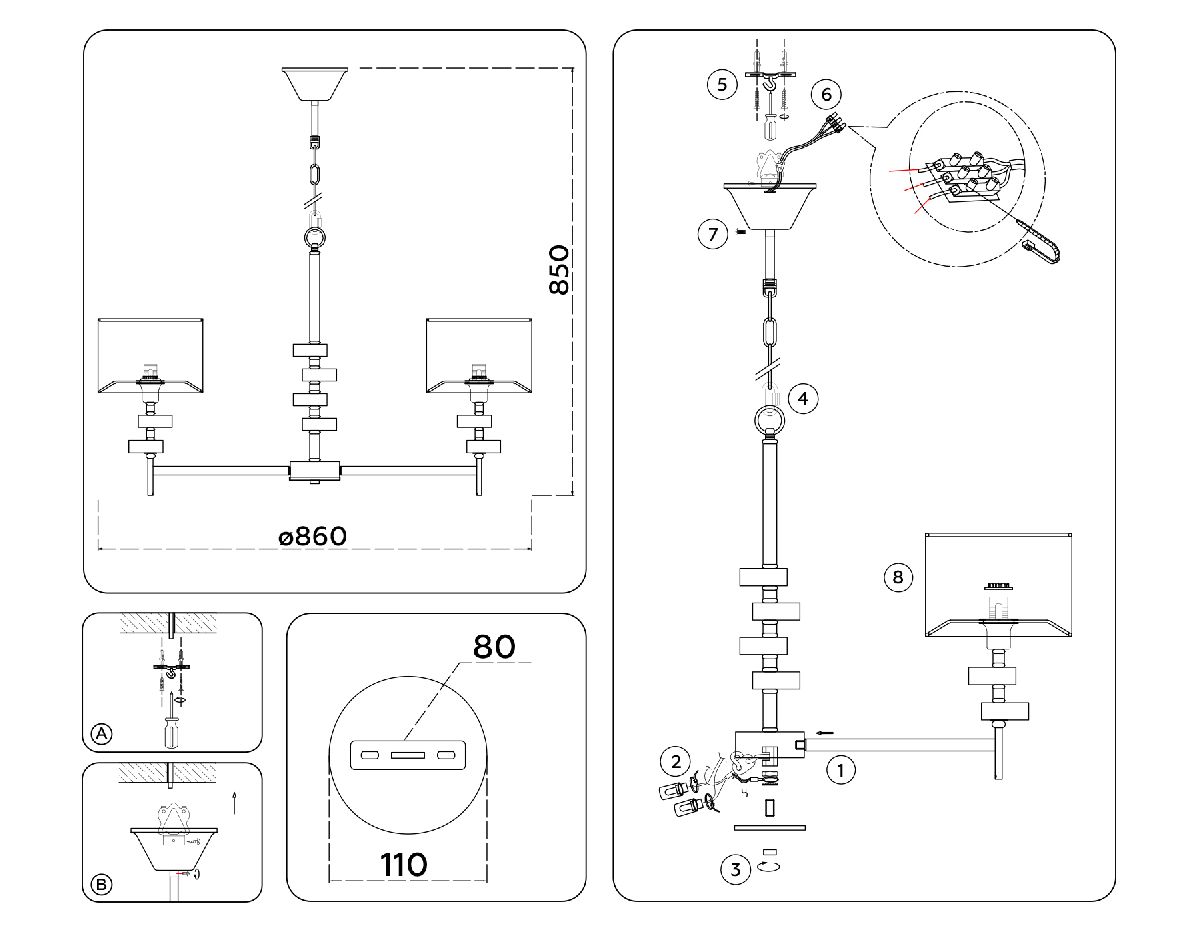 Подвесная люстра Ambrella Light High Light Classic LH71332