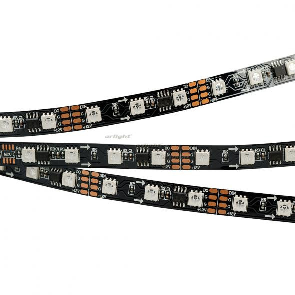 Светодиодная лента Arlight SPI-5000-AM 12V RGB (5060,300 LED x3,1804, Black) 024600