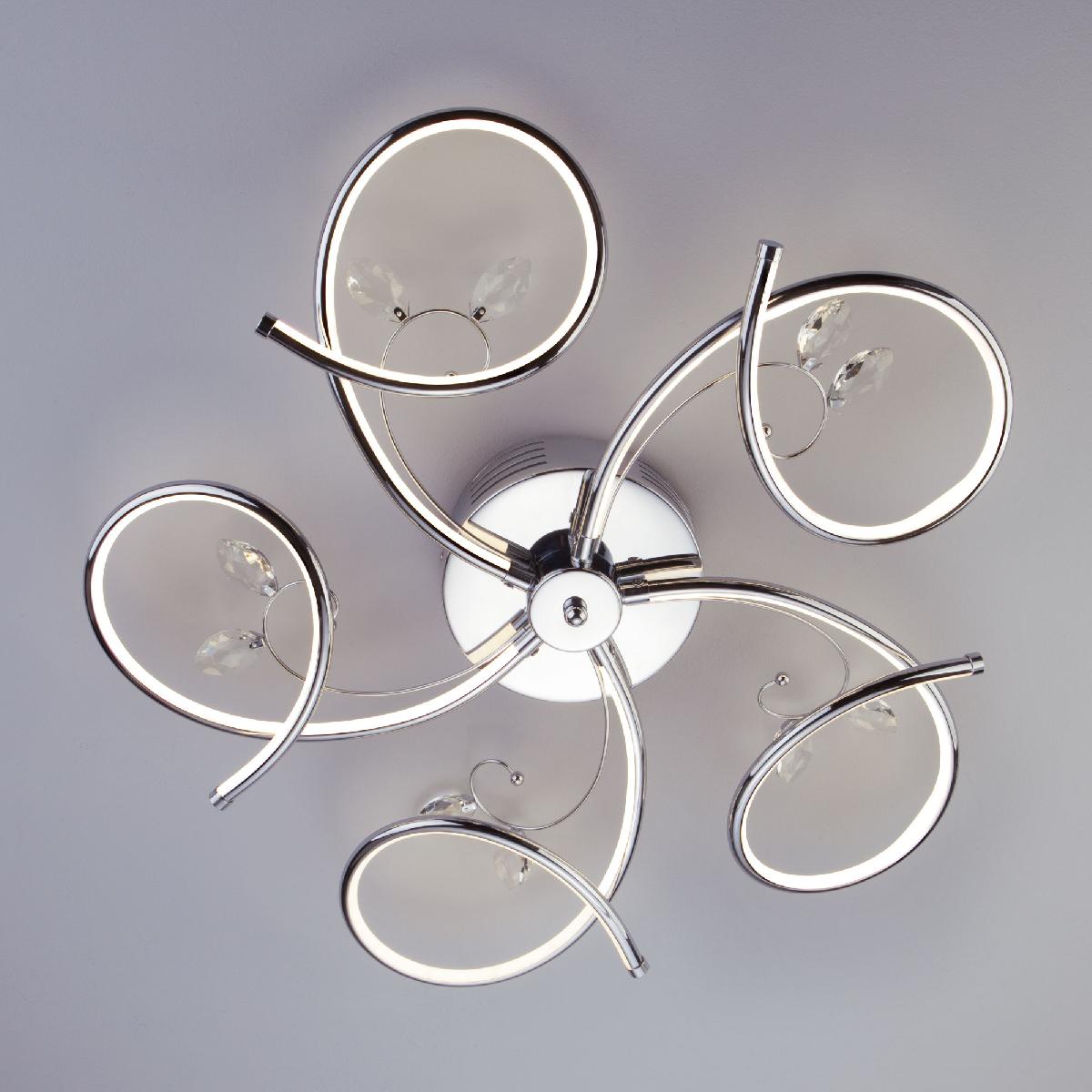 Потолочный светодиодный светильник Eurosvet Agata 90089/5 хром