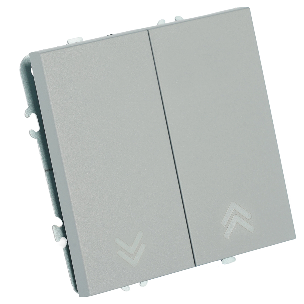 Выключатель 2-клавишный самовозвратный (механизм) Stekker Эмили 250В 10А RSW10-5113-10 платиново-серый soft touch 50329