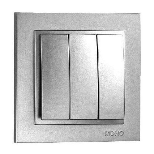 Выключатель трехклавишный Mono Electric Despina 10А 250В серебро 102-212122-114