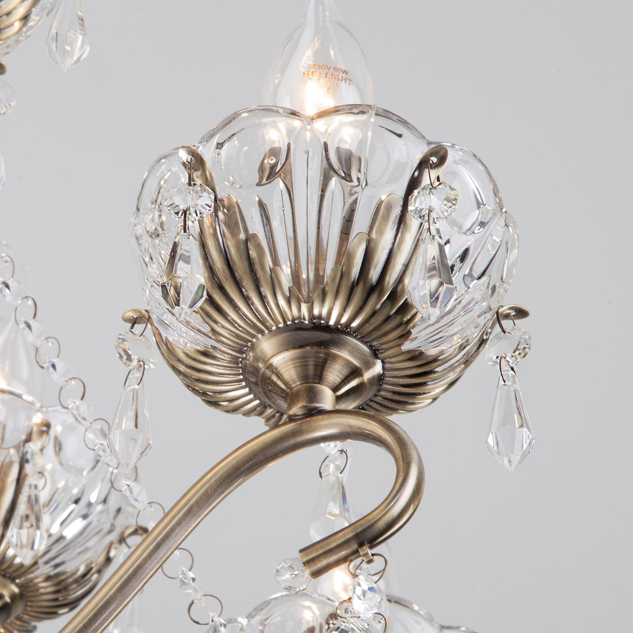 Подвесная люстра Eurosvet Teodore 10103/5 античная бронза/прозрачный хрусталь Strotskis